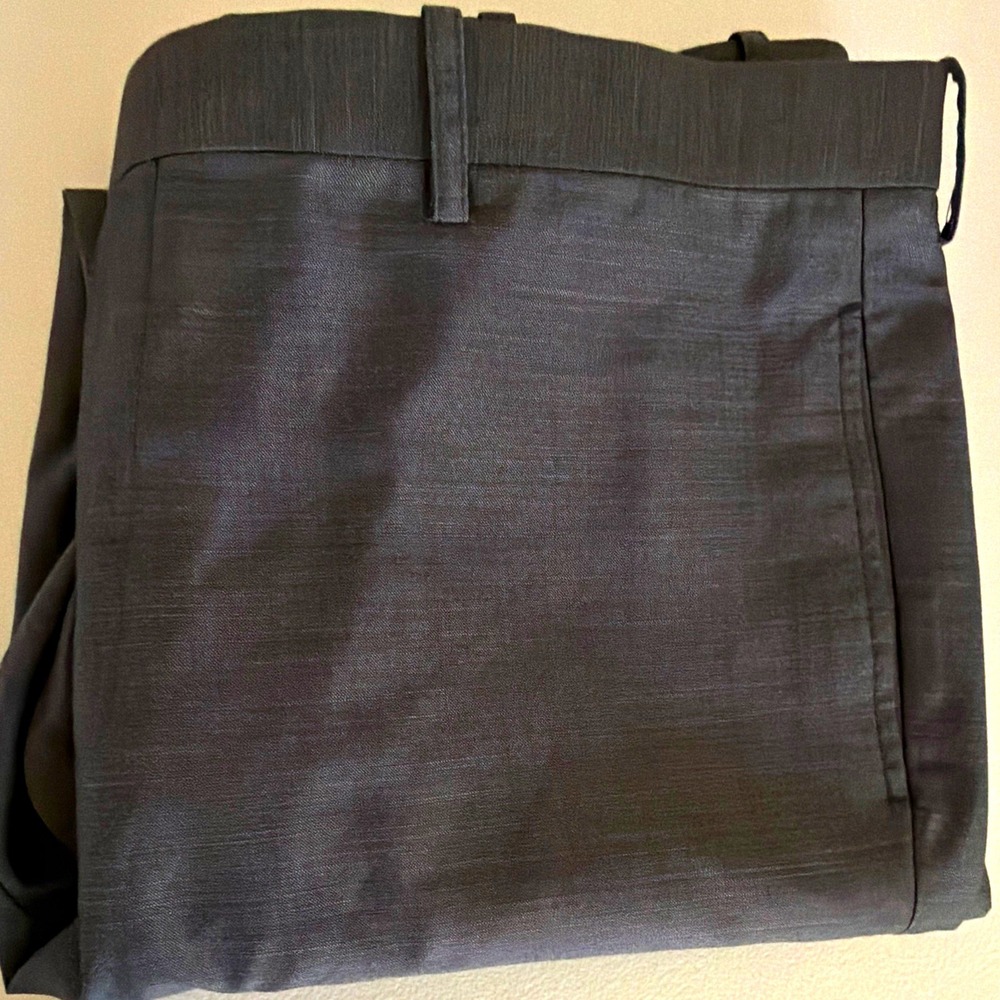 I.N.C. Men's Gray Slim Fit Twill Dress Pants 34W 30L Flat Front